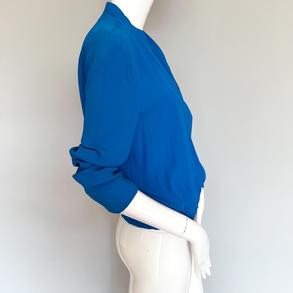 $280 NWT Mariella Rosati Made In Italy Blue Zip Up Top Blouse Long Sleeve 40IT - Picture 8 of 17